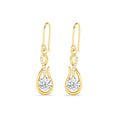 Silver Ceci Solitaire Dangle Drop Earrings