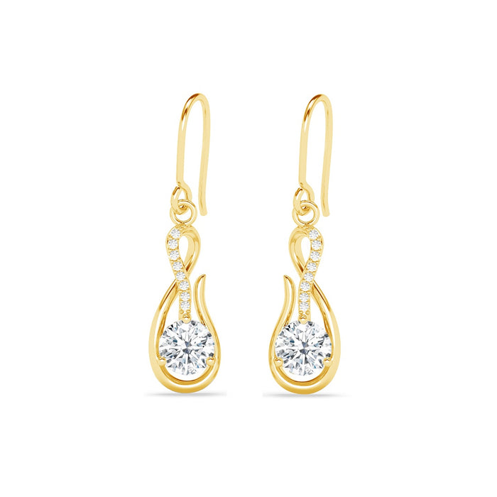 Silver Ceci Solitaire Dangle Drop Earrings