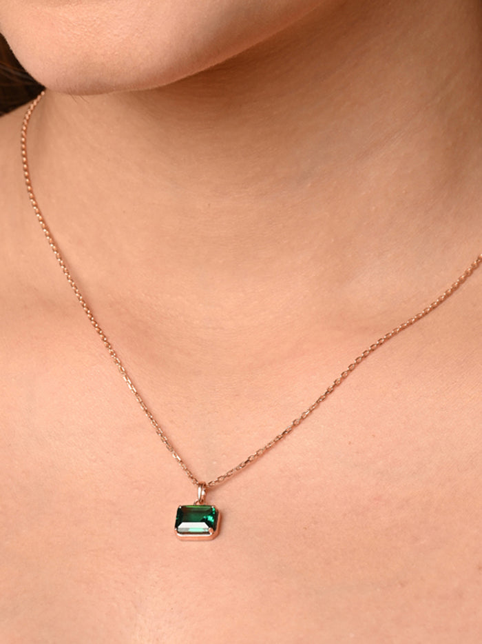 CLARA 925 Sterling Silver Celia Pendant Chain Necklace