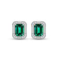 Silver Chloe Green Stud Earrings