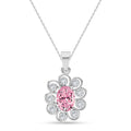 Silver Cielo Pink Pendant with Chain