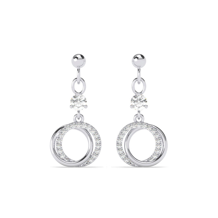 Silver Circle of Joy Dangler Earrings