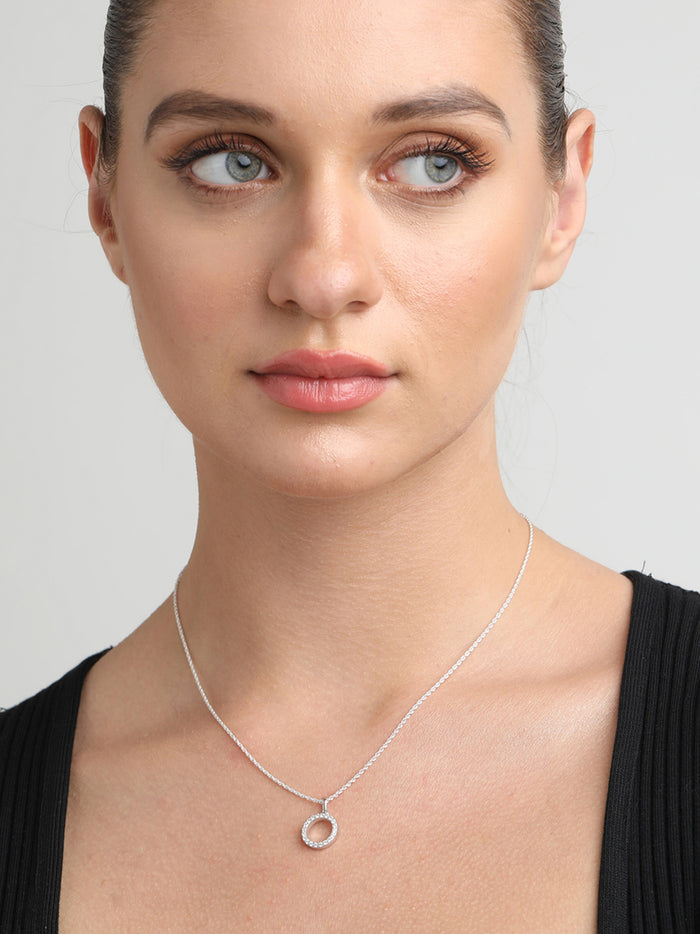 CLARA 925 Sterling Silver Circle of Life Pendant Chain Necklace