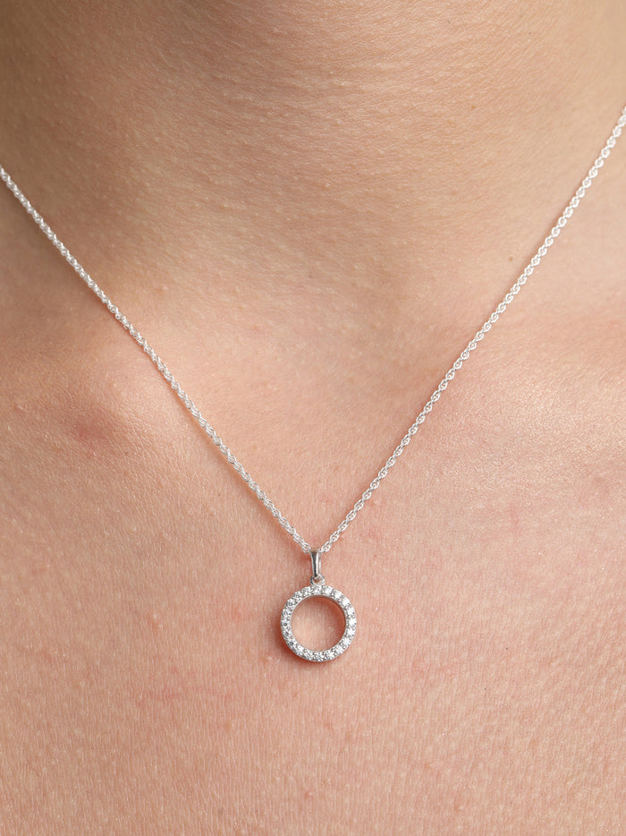 CLARA 925 Sterling Silver Circle of Life Pendant Chain Necklace