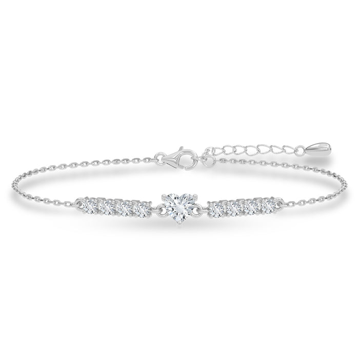 Silver Claire Adjustable Chain Bracelet