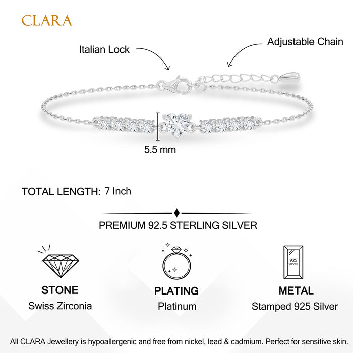 Silver Claire Adjustable Chain Bracelet