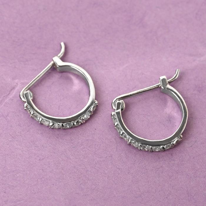 CLARA 925 Sterling Silver Classic Hoop and Huggies Bali Earrings