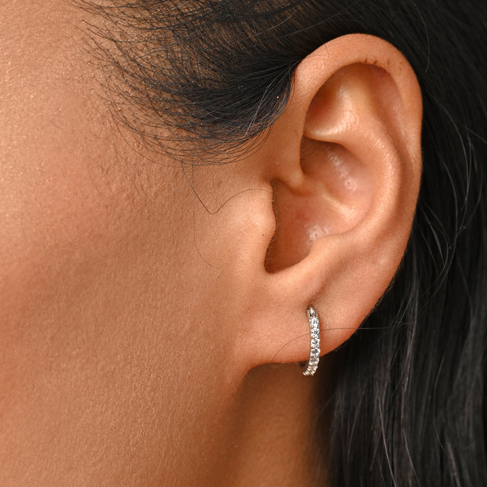 CLARA 925 Sterling Silver Classic Hoop and Huggies Bali Earrings