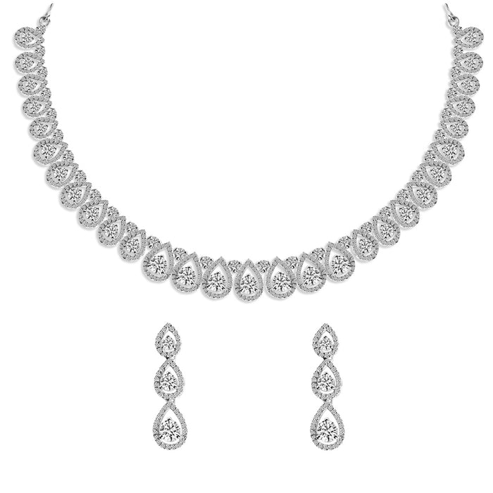 Silver Classic Necklace Jewellery Set
