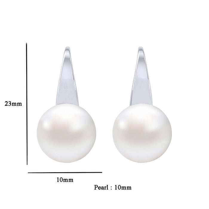 Clara 92.5 Sterling Sterling Silver Classic Pearl Earrings Gift for Women and Girls