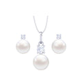 Silver Classic Pearl Jewellery Set