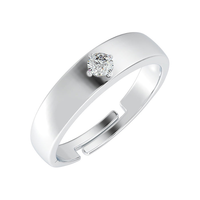 CLARA Pure 925 Sterling Silver Classic Adjustable Ring Gift for Men and Boys