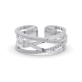 CLARA Pure 925 Sterling Silver Criss Cross Finger Ring