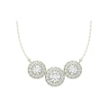 Silver Cubic Zirconia Pendant Chain Necklace