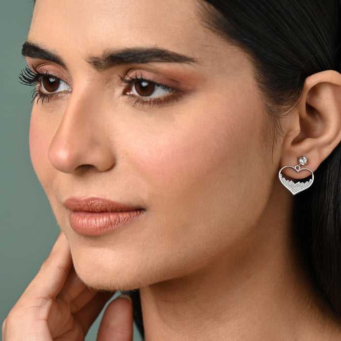 Silver Cuore Heart Earrings