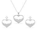 Silver Cuore Heart Jewellery Set