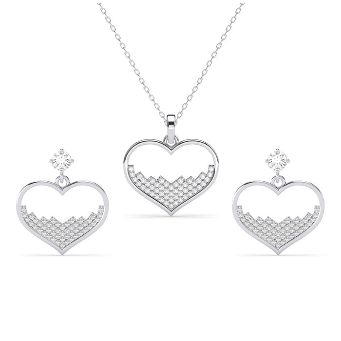 Silver Cuore Heart Jewellery Set
