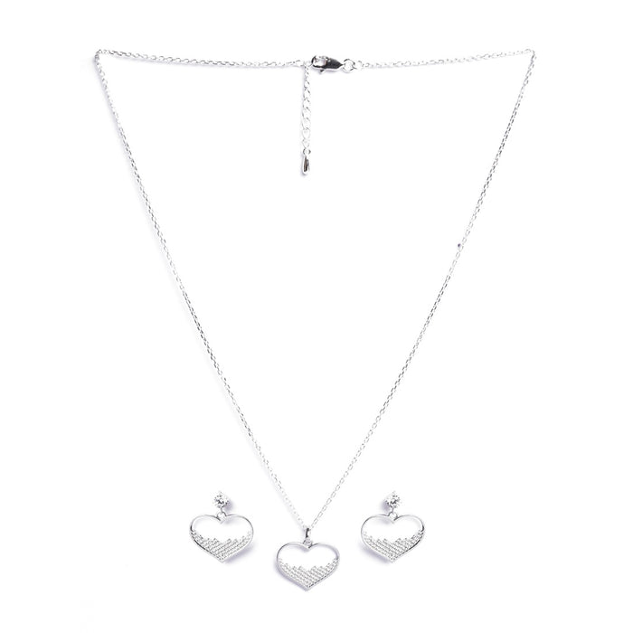 Silver Cuore Heart Jewellery Set
