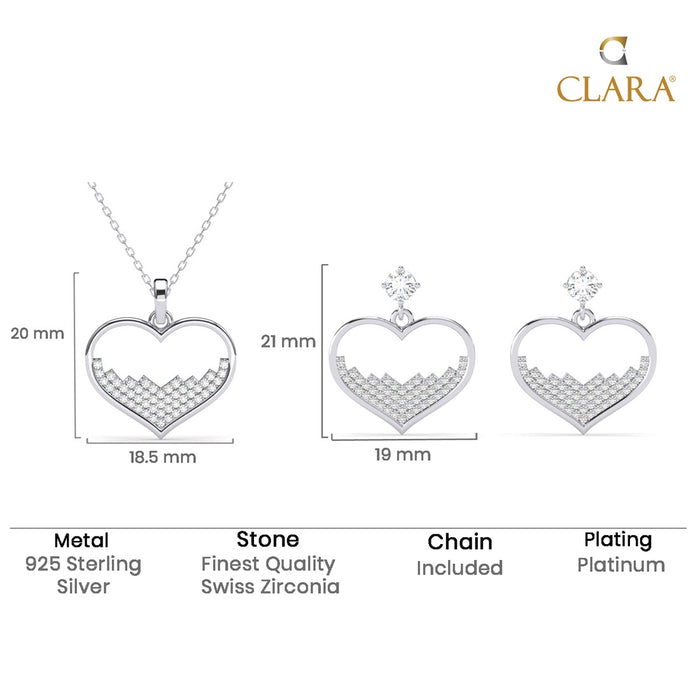 Silver Cuore Heart Jewellery Set