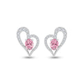 Silver Cuore Pink Heart Earrings