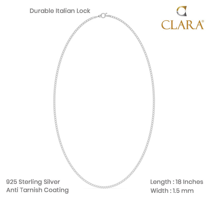 Silver Curb Chain in 18 inches