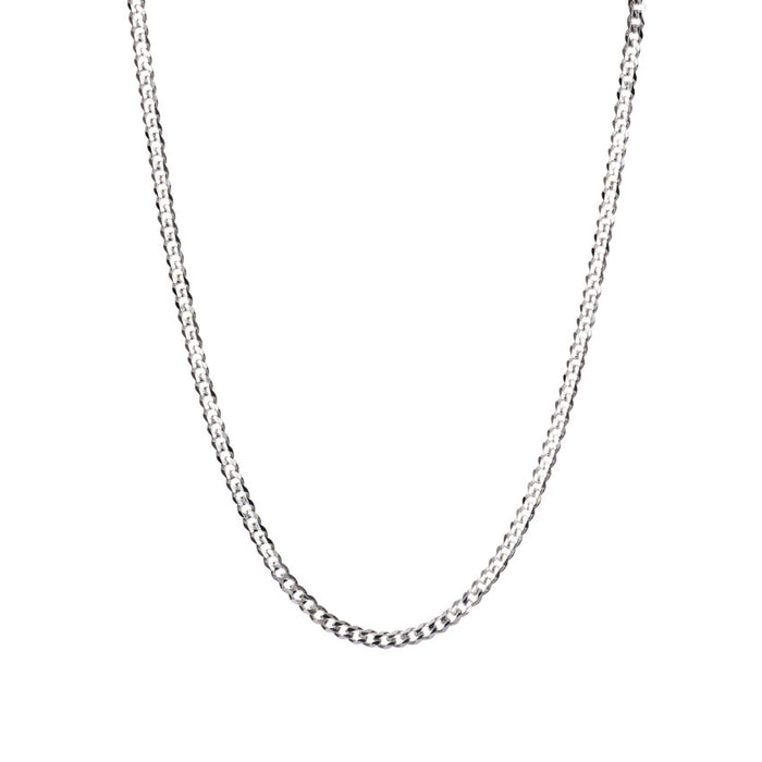 Clara Anti-Tarnish 92.5 Sterling Silver Curb Chain Necklace in 20 24 28 inches for Men & Boys