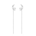 Silver curly Sui Dhaga Threader Earrings