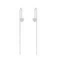 Silver cute Heart Sui Dhaga Threader Earrings