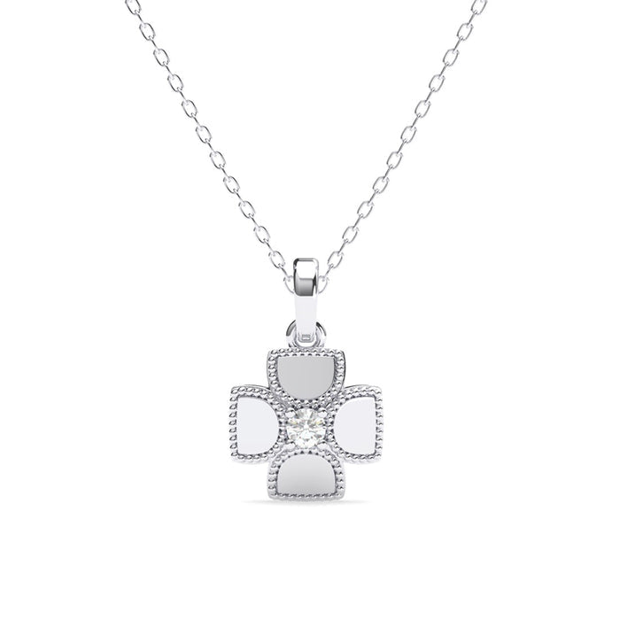 Silver Dainty Clover Pendant Chain