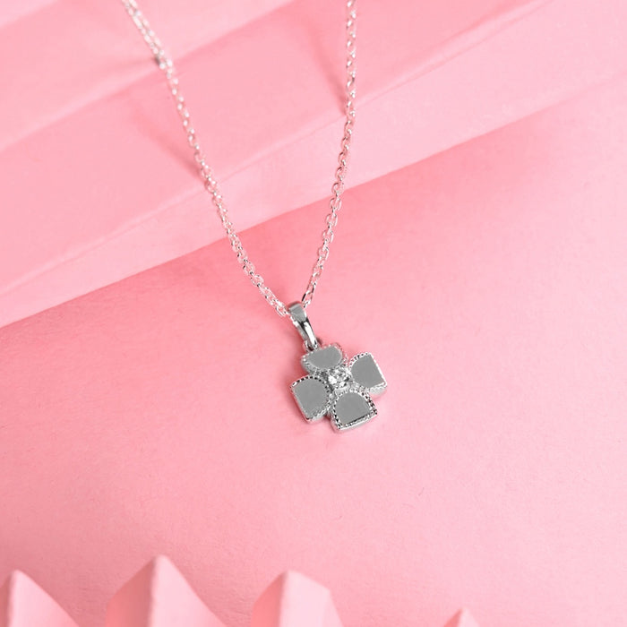 Silver Dainty Clover Pendant Chain