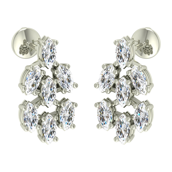 CLARA 925 Sterling Silver Swiss Zirconia Daisy Earring With Screw Back Gift for Women and Girls