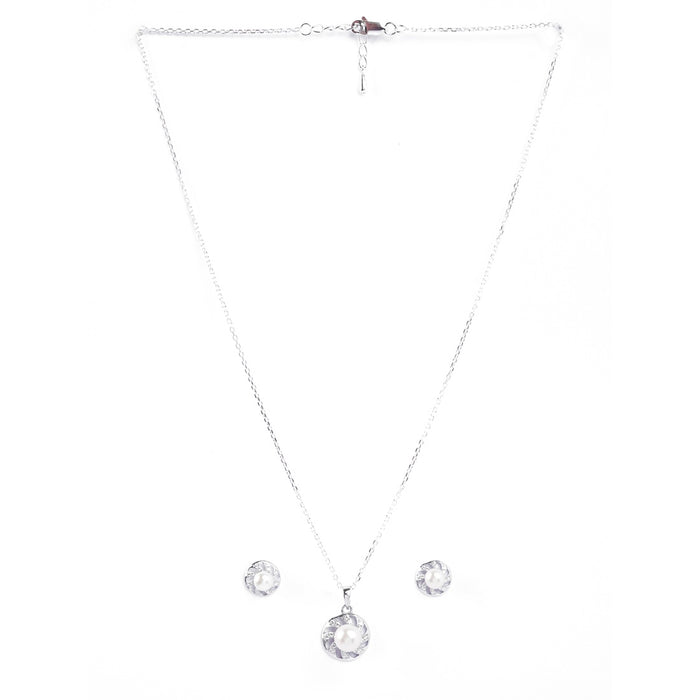Silver Damsa Real Pearl Jewellery Set