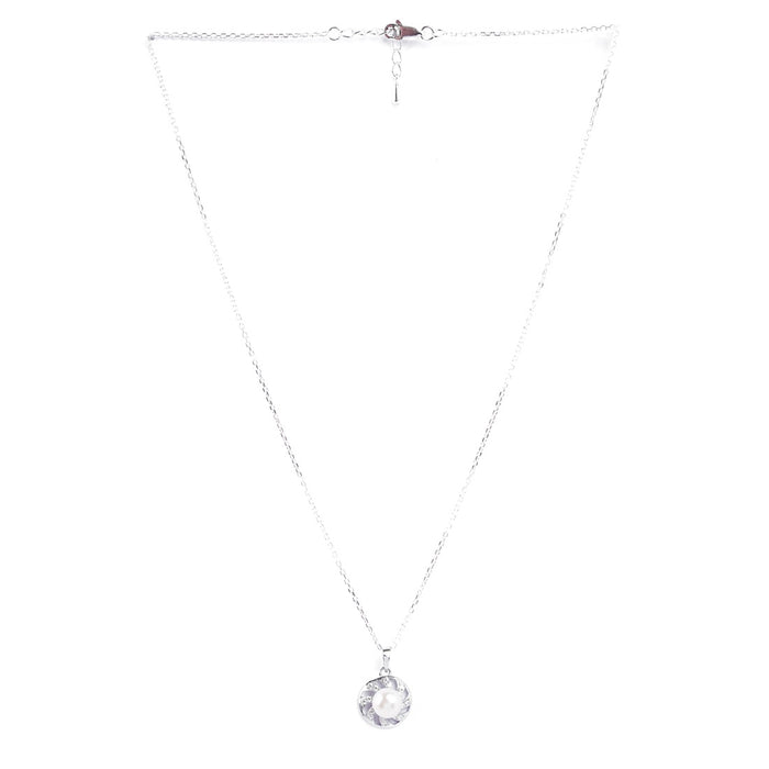 Silver Damsa Real Pearl Pendant Chain