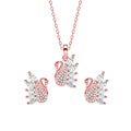 Silver Dancing Swan Jewellery Set