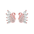 Silver Dancing Swan Stud Earrings