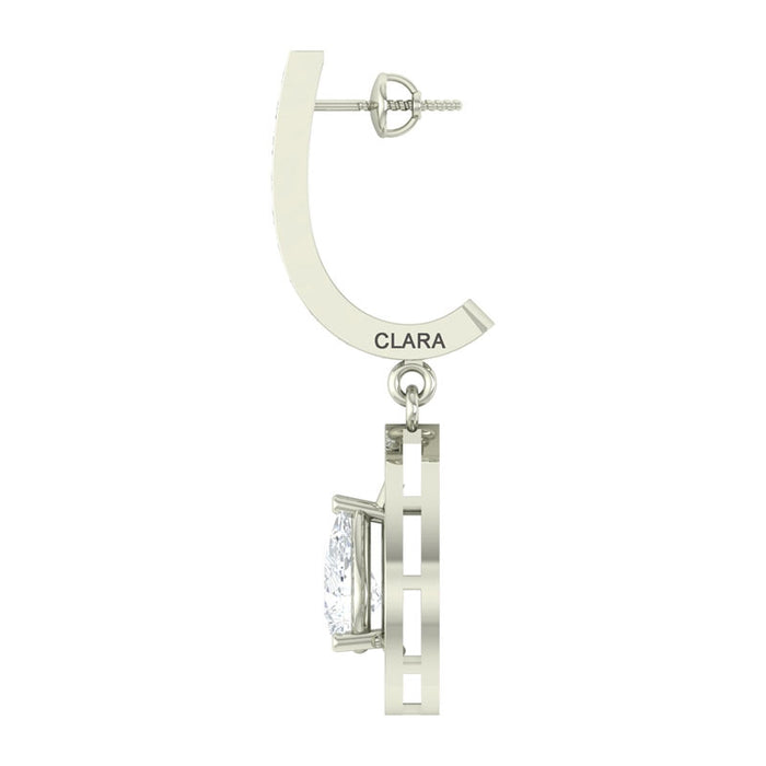 Clara 925 Sterling Silver and Cubic Zirconia Dangle & Drop Adele Earring With Screw Back for Women & Girls