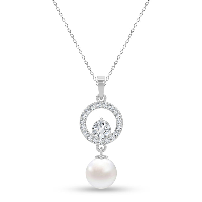 Silver Dante Pearl Pendant with Chain