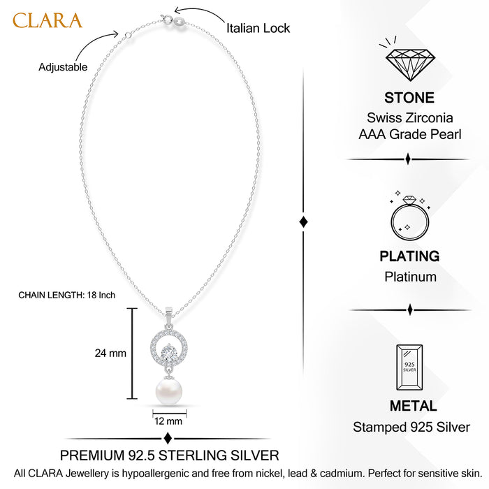 Silver Dante Pearl Pendant with Chain