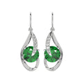 Silver Dark Green Eye Earring