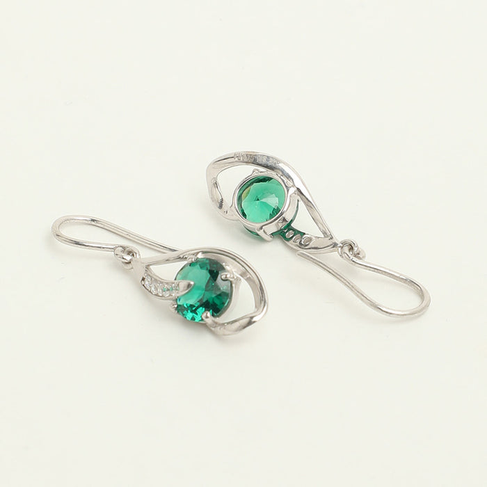 Silver Dark Green Eye Jewellery Set