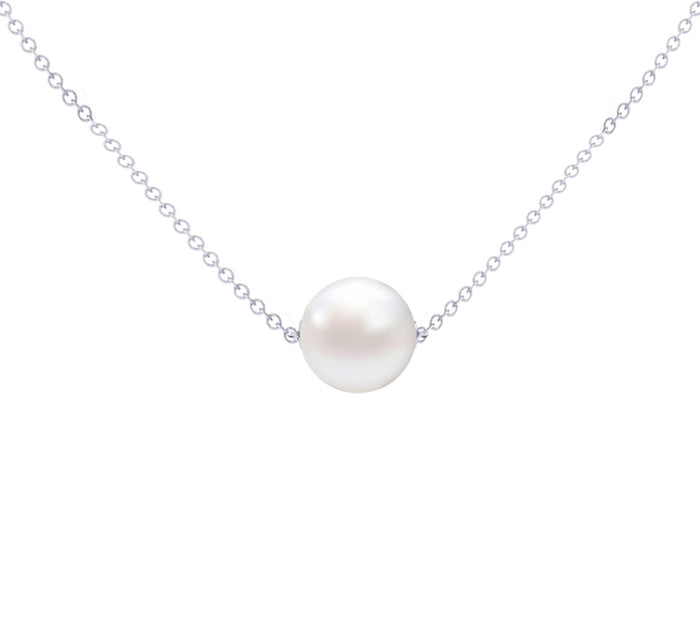 Clara 92.5 Sterling Silver Designer Real Pearl Pendant with Chain Gift for Women and Girls