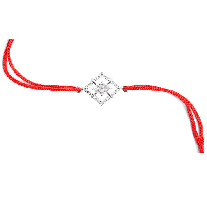 Silver Designer Rakhi with Roli Chawal for Bhai Brothers