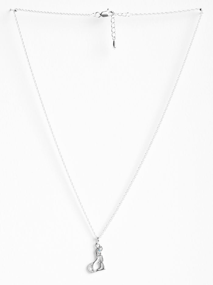 CLARA 925 Sterling Silver Dog Pendant Chain Necklace
