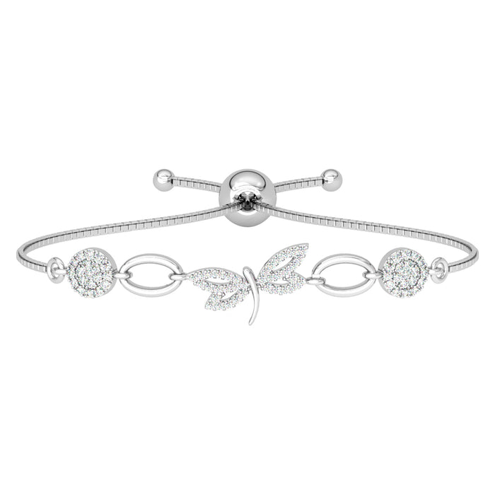 CLARA 925 Pure Silver Dragonfly Hand Bracelet