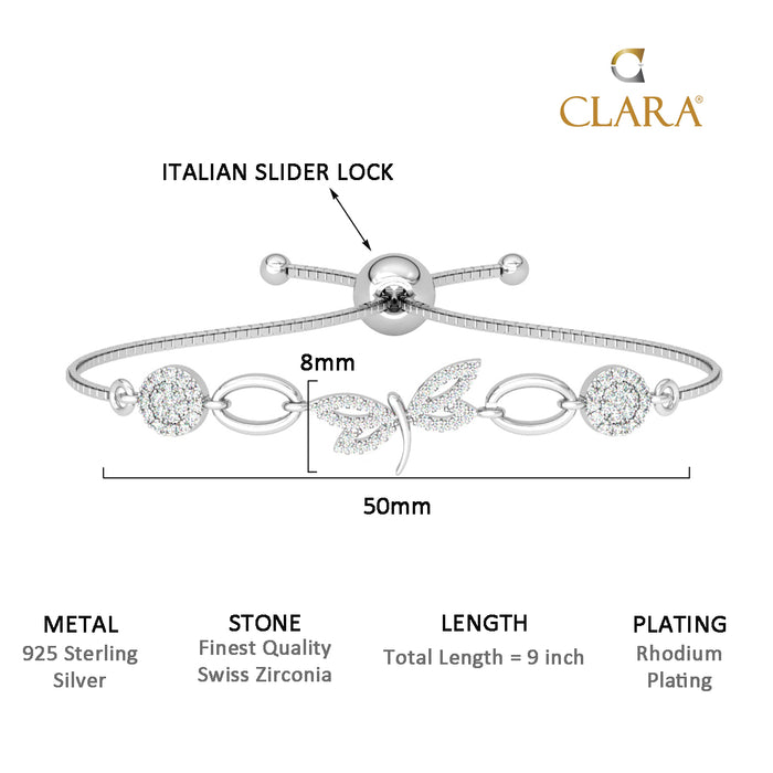 CLARA 925 Pure Silver Dragonfly Hand Bracelet