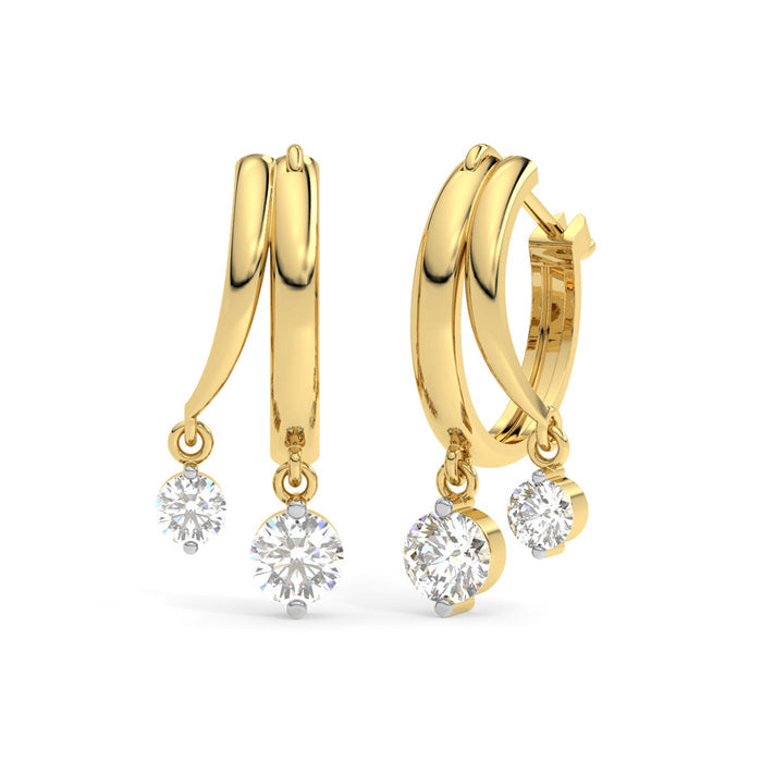 CLARA 925 Sterling Silver Drops Hoop Bali Earrings