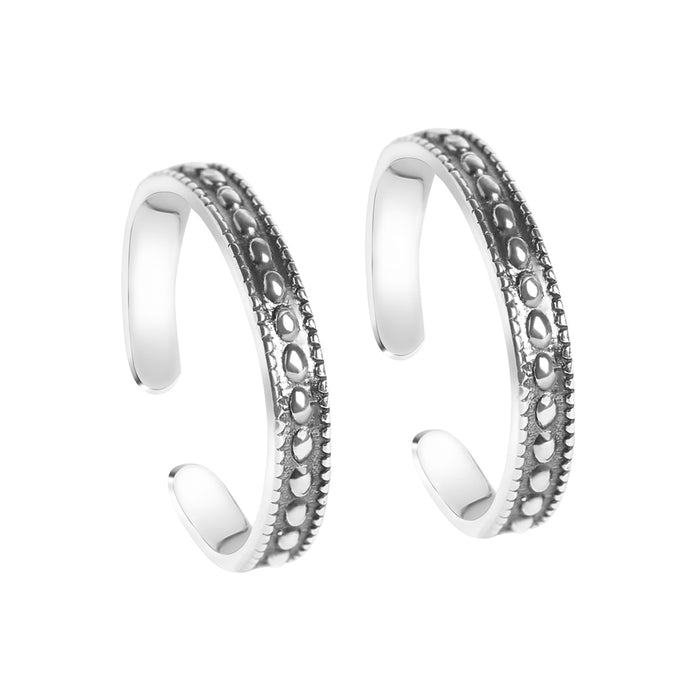 CLARA 925 Sterling Silver Drops Toe Rings Pair