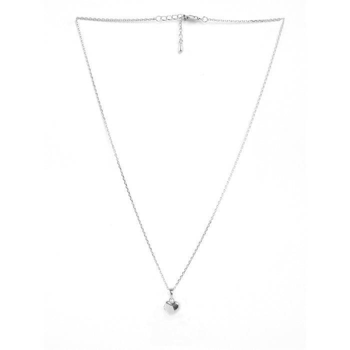 Silver Dua Heart Pendant Chain Necklace