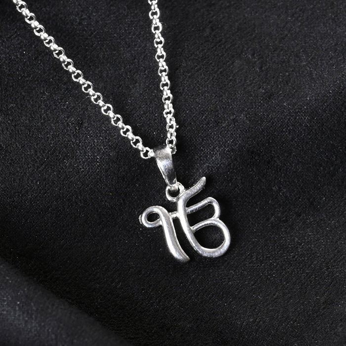 Silver Ek Onkar Religious Men Pendant Necklace with Chain or without Chain