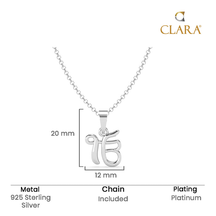 Silver Ek Onkar Religious Men Pendant Necklace with Chain or without Chain